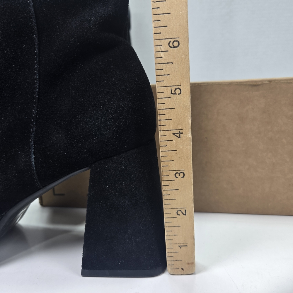 Dolce Vita Gracey Black Suede Leather Platform Block Heeled Boots Size 7.5 7 1/2 - Picture 13 of 16